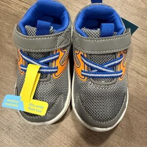 Stride Rite Gray and Orange Baby Sneakers